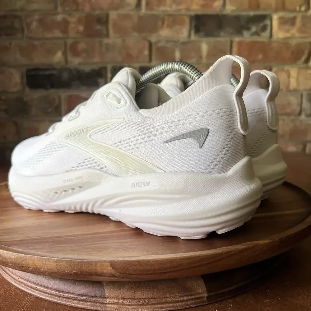 Brooks Glycerin 22 Cushioned Women's 9.5 Wide White Running Sneakers Shoes